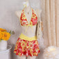 Elegant Floral High-Waist Bikini Set for Women
