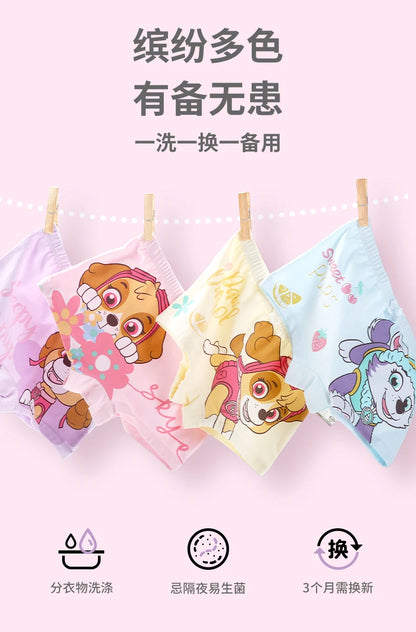 4PCS Paw Patrol Skye Cotton Girls Briefs