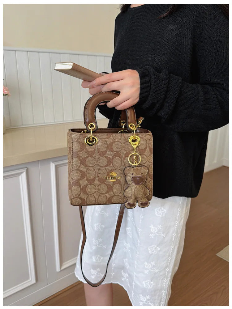 Vintage Monogram Handbag with Bear Charm
