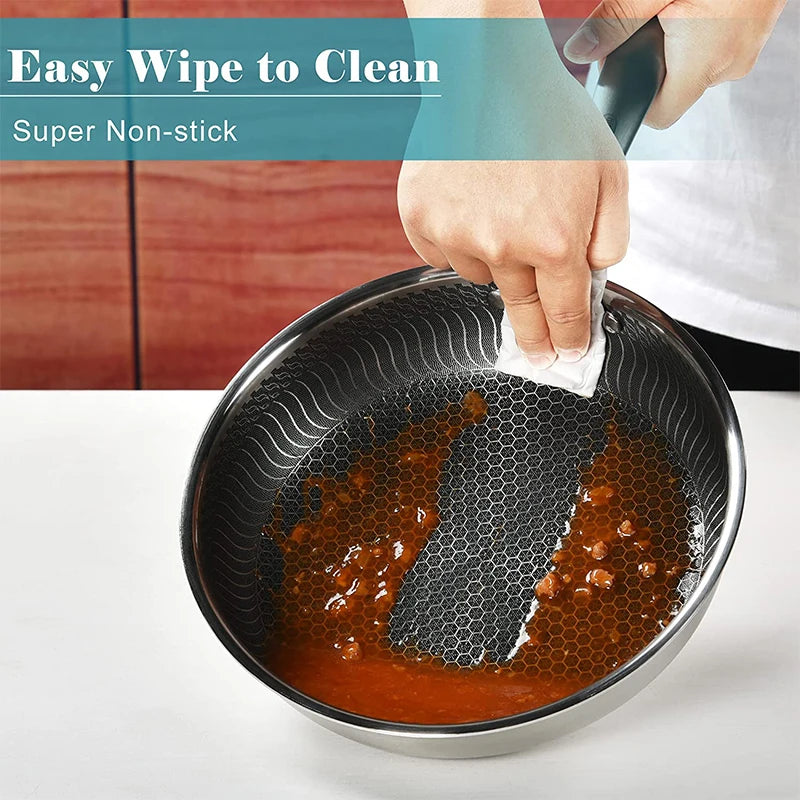 Stainless Steel Nonstick Frying Pan With Lid 28cm