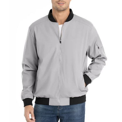 Men's Lightweight Casual Bomber Jacket Polyester