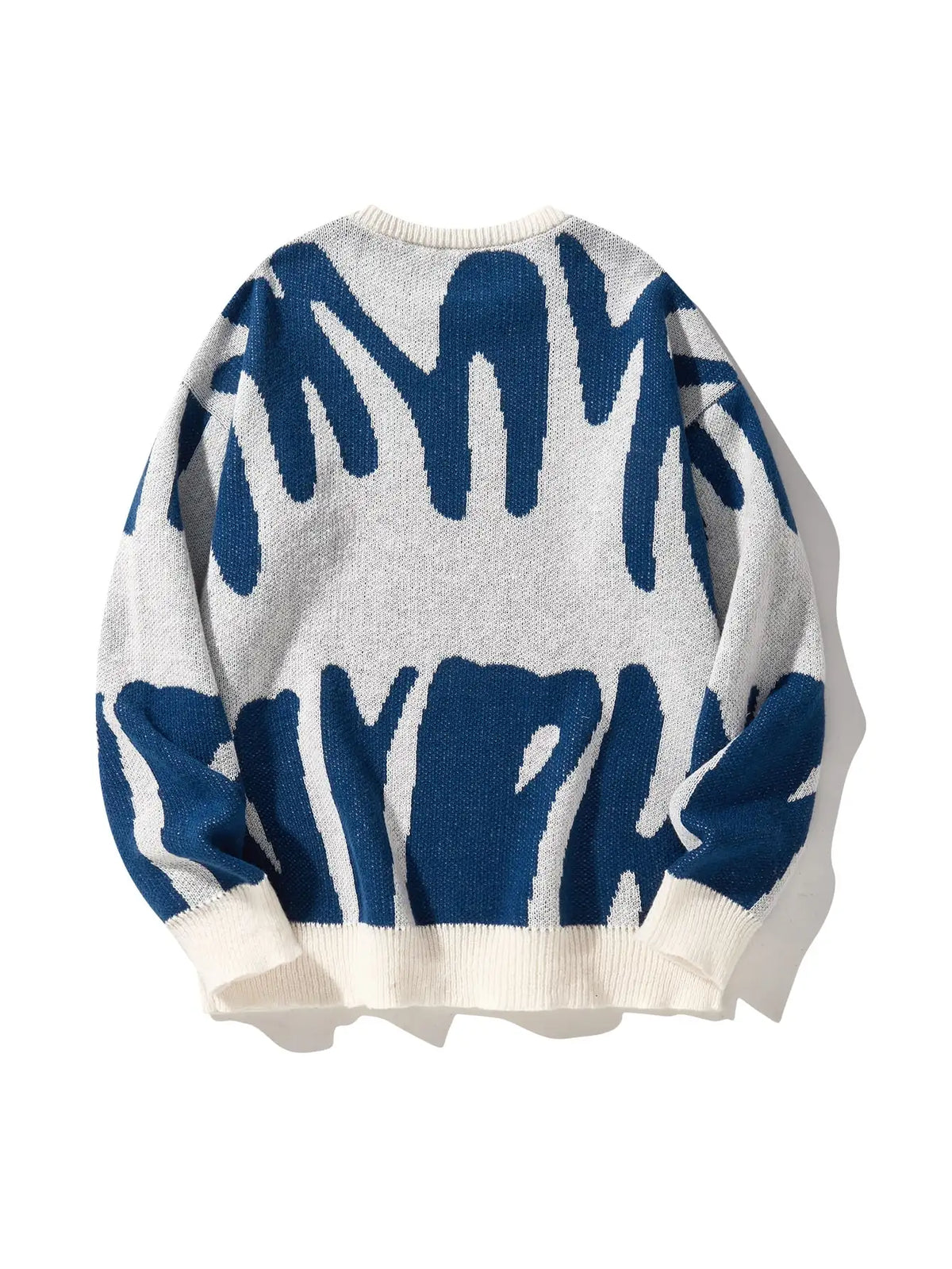 Irregular Jacquard Pattern Pullover Sweater Men Casual