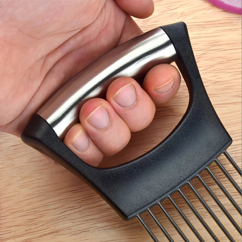 Stainless Steel Onion Slicer Holder and Meat Tenderizer