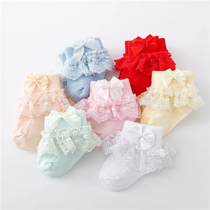 Cotton Lace Baby Socks for Girls 0-24 Months