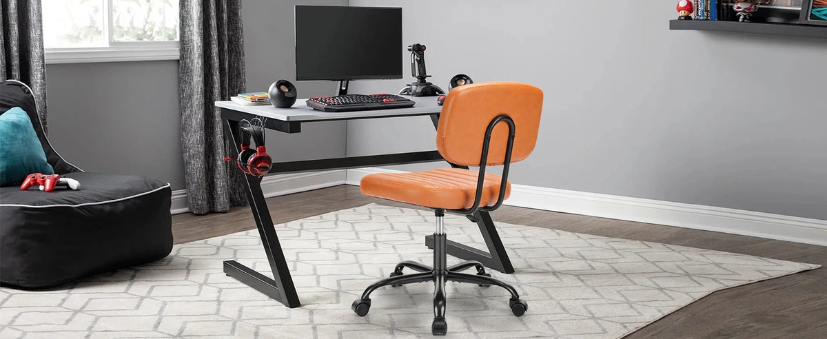 Height Adjustable PU Leather Office Desk Chair
