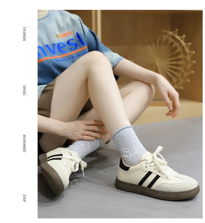 Women Lace-Up Casual Sneakers Breathable Tennis Shoes