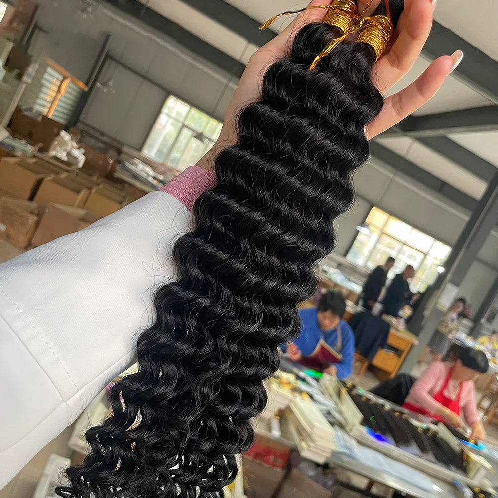 14 Inch Brazilian Virgin Deep Wave Braiding Hair