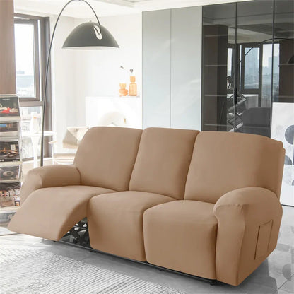 Soft Polyester Recliner Sofa Cover Solid Color
