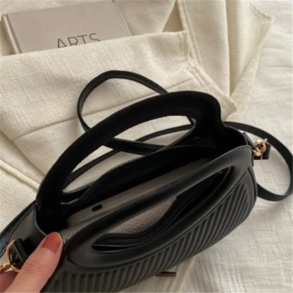 Chic Stripe Crossbody Bag for Women in Synthetic Leather