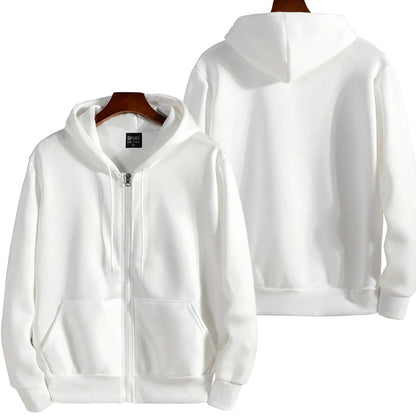 Zipper Hooded Sweatshirt for Men Casual Polyester