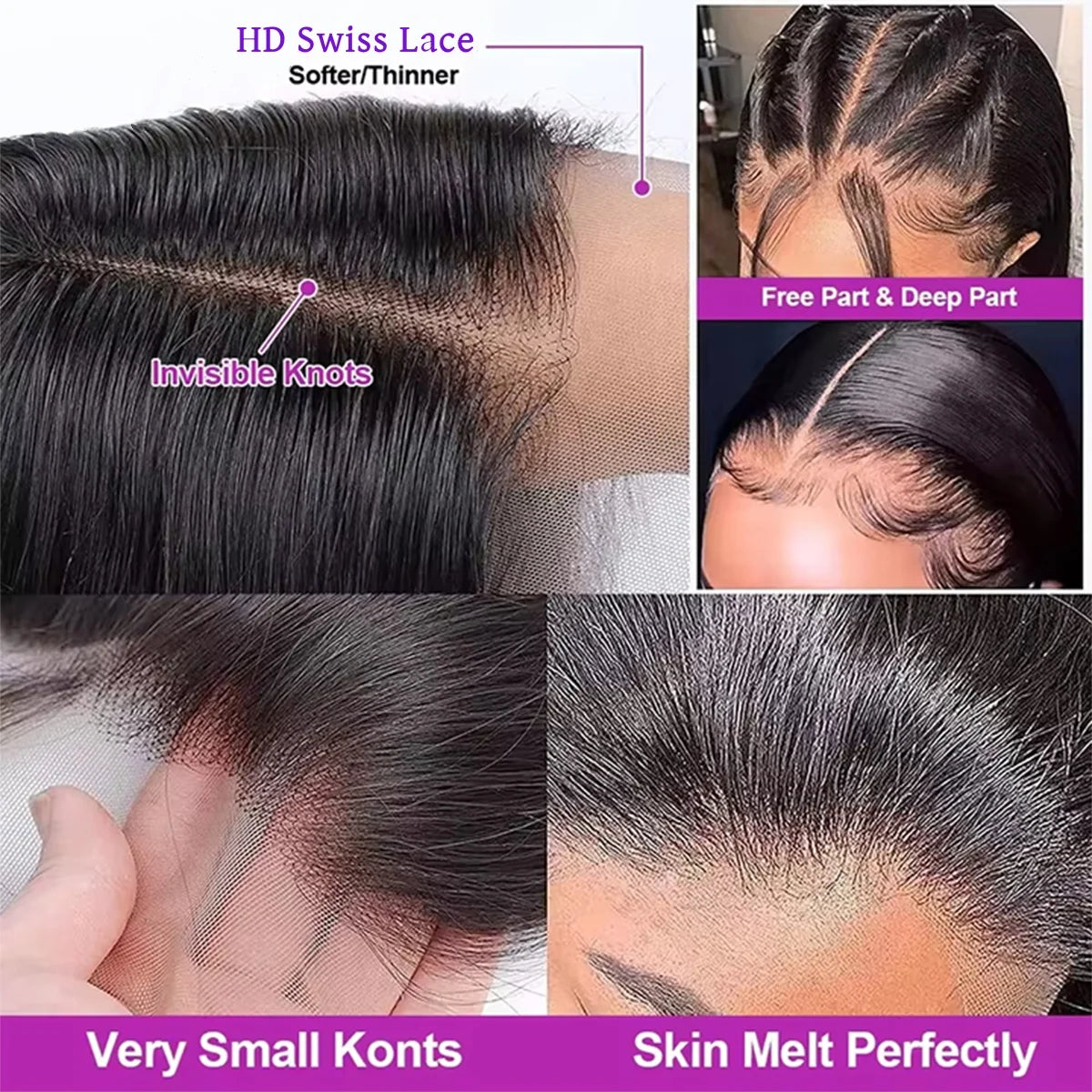220 Density Bone Straight HD Lace Frontal Wig Natural Black