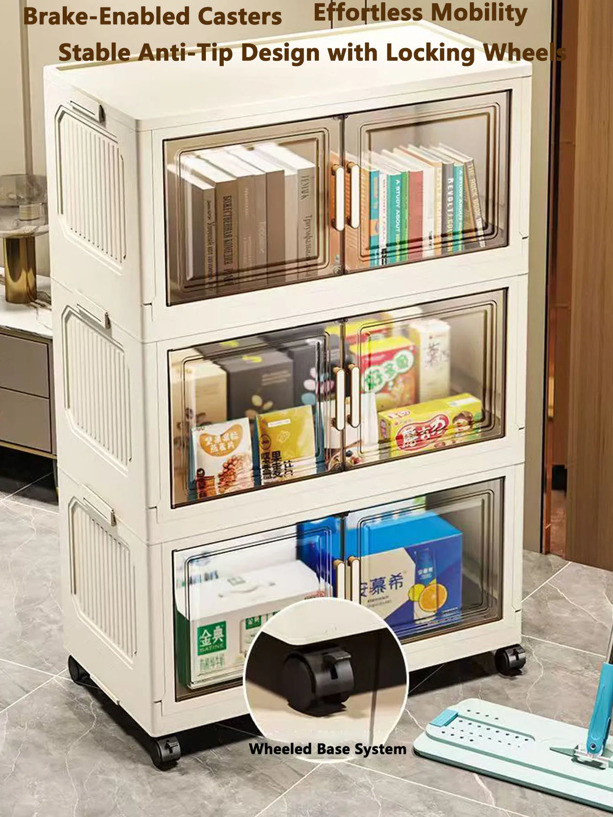 Large Capacity Plastic Folding Storage Cabinet
