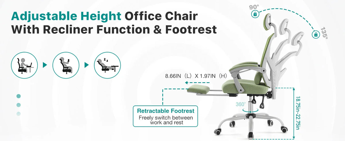 Ergonomic High Back Mesh Gaming Chair with Lumbar Support