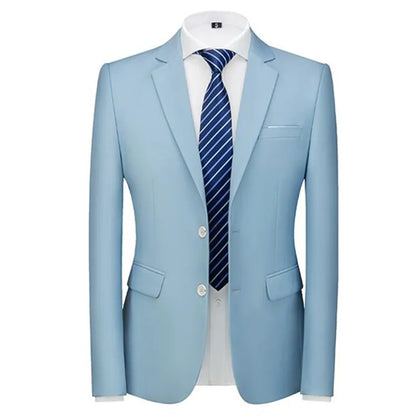 Men's Solid Color Formal Suit Jacket Slim Fit Blazer