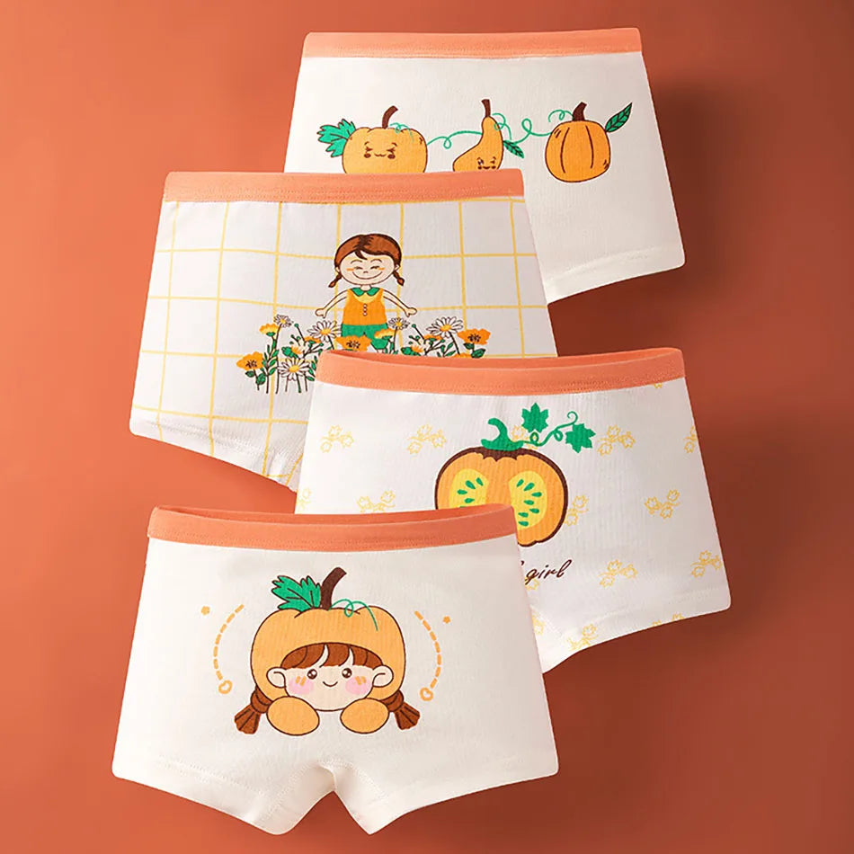 Summer Girl Cartoon Cotton Boyshorts Underwear Set