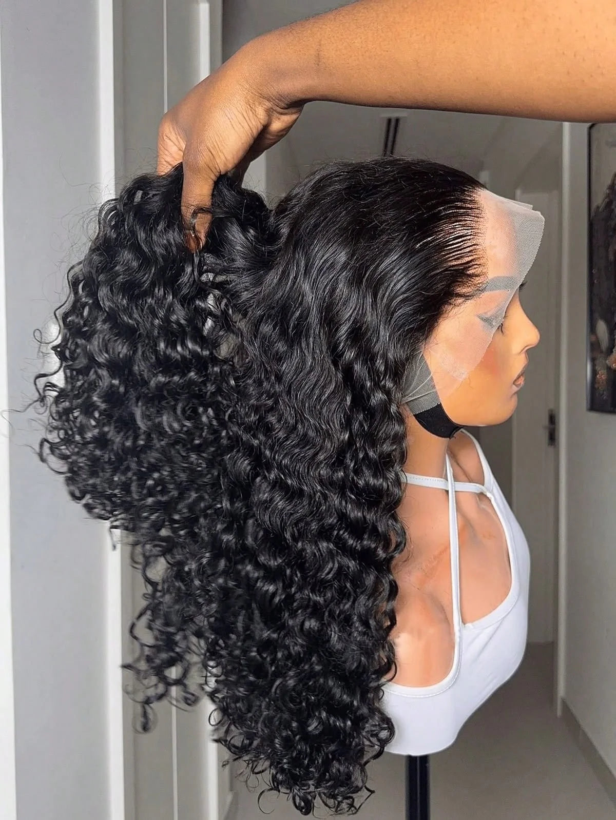 Brazilian Curly Human Hair Wig 13x4 13x6 Transparent Lace