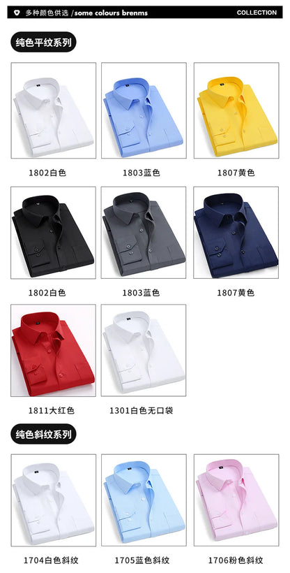 Men's Striped Long-Sleeved Shirt Comfortable Cotton Blend