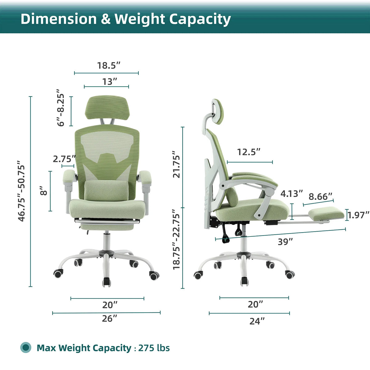 Ergonomic High Back Mesh Gaming Chair with Lumbar Support
