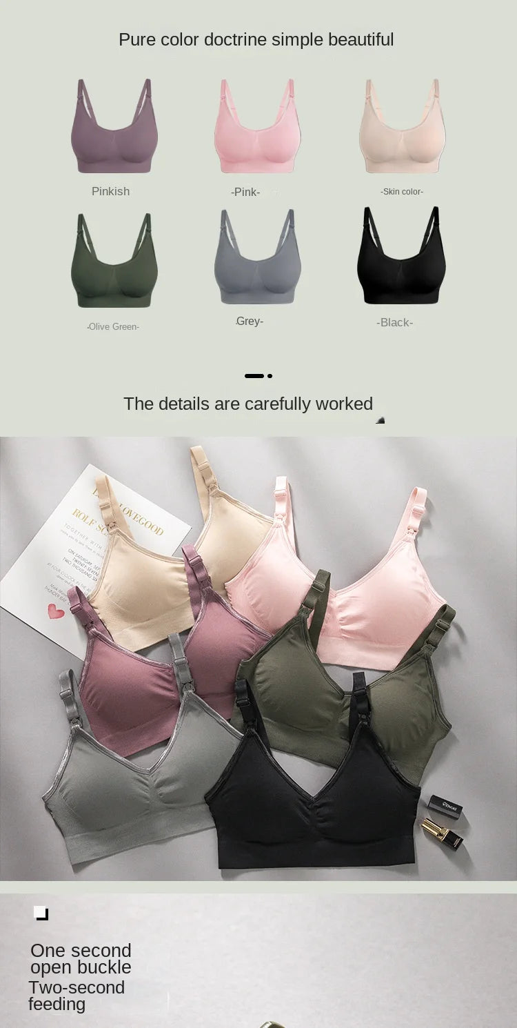 Wire-free Nursing Bra for Maternity Women in Natural Color