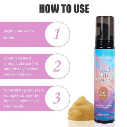 Melt Lace Tint Hair Mousse and Spray for Medium Brown Wigs