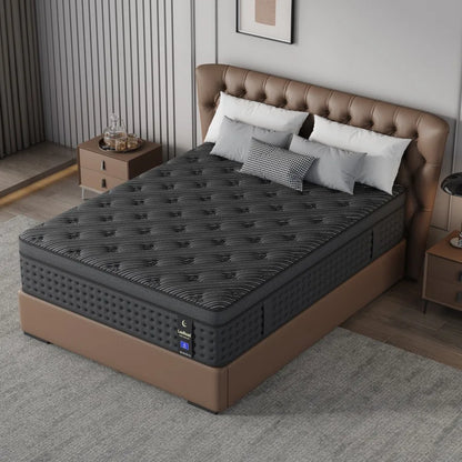 LayRoad Memory Foam Spring Mattress Black 12 Inch