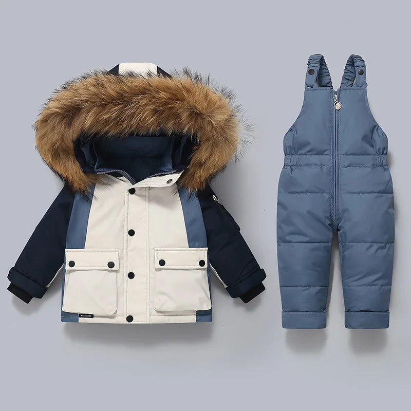 Warm Down Jacket Parka Snowsuit for Kids