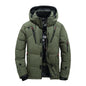 Men's White Duck Down Winter Jacket Hooded Parka