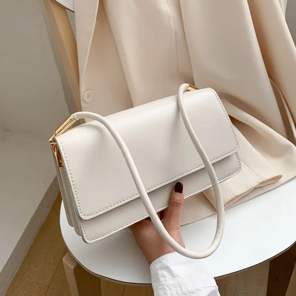 Luxury Women's Crossbody Shoulder Bag in Solid Color