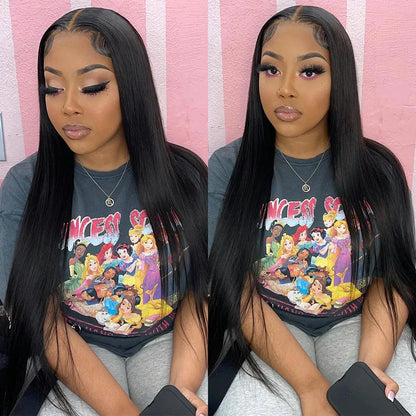 Hd Lace Frontal Wig 30 Inch Bone Straight Human Hair