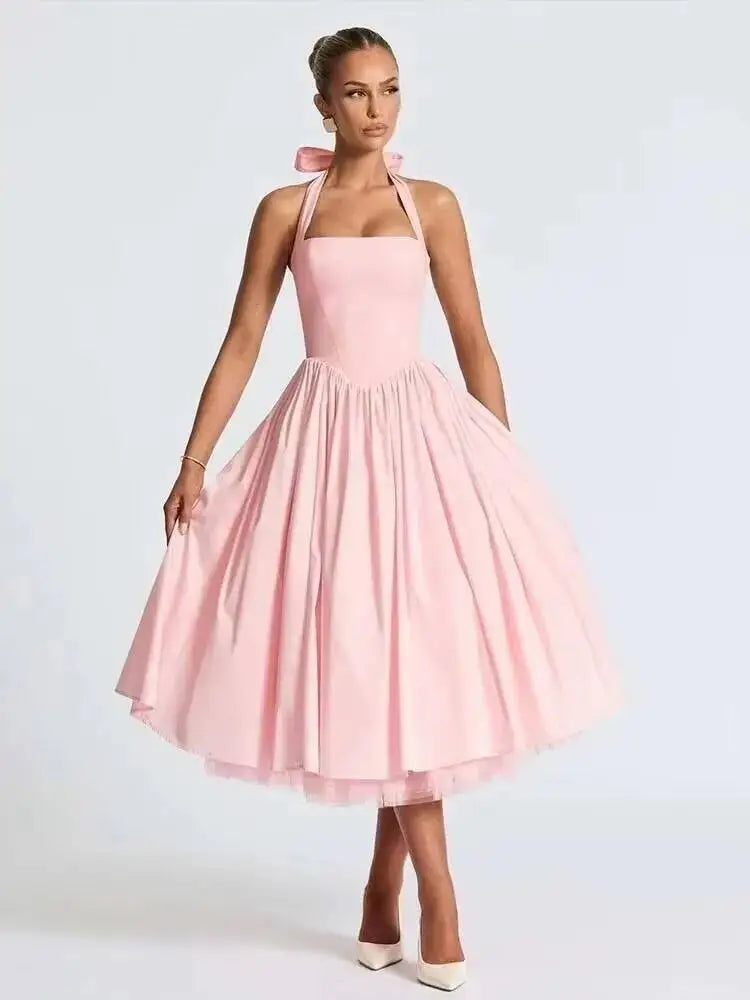 Townlike Halter A-line Mini Ball Gown Dress for Women