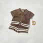 DGUKYM Summer Baby Knitted Sweater Cardigan Set