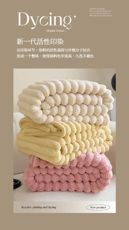 Solid Color Coral Fleece Blanket 100% Polyester