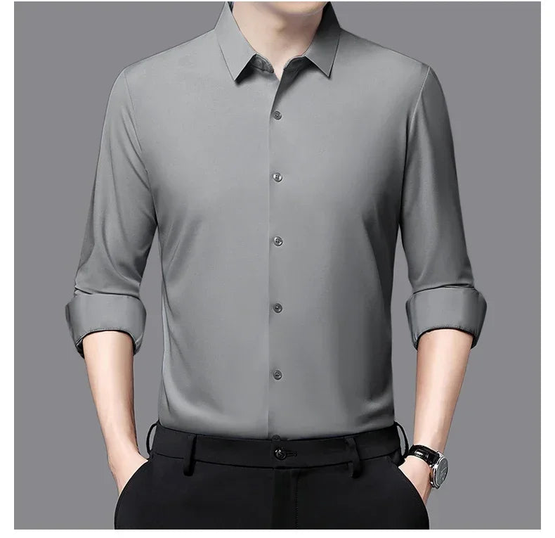 Men's Ultra-Stretch Slim-Fit Long Sleeve Shirt