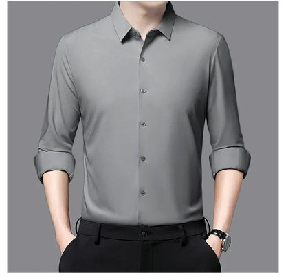 Men's Ultra-Stretch Slim-Fit Long Sleeve Shirt