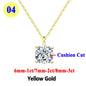 Moissanite Pendant Necklace 18K Gold Plated Women