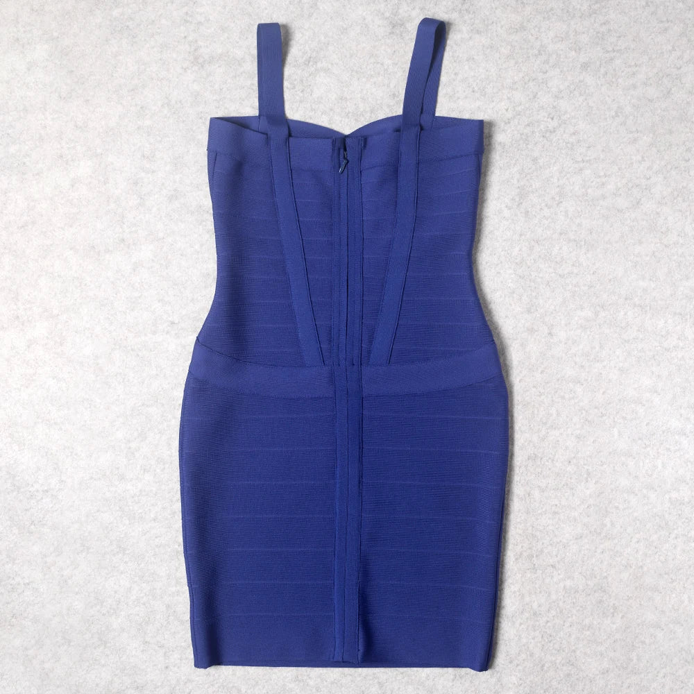 BEAUKEY Blue Mini Bandage Dress for Women XL