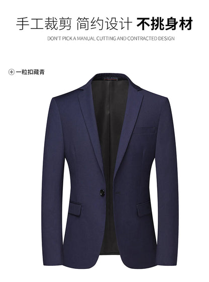 Men's Solid Color Blazer Jacket for Business and Weddings