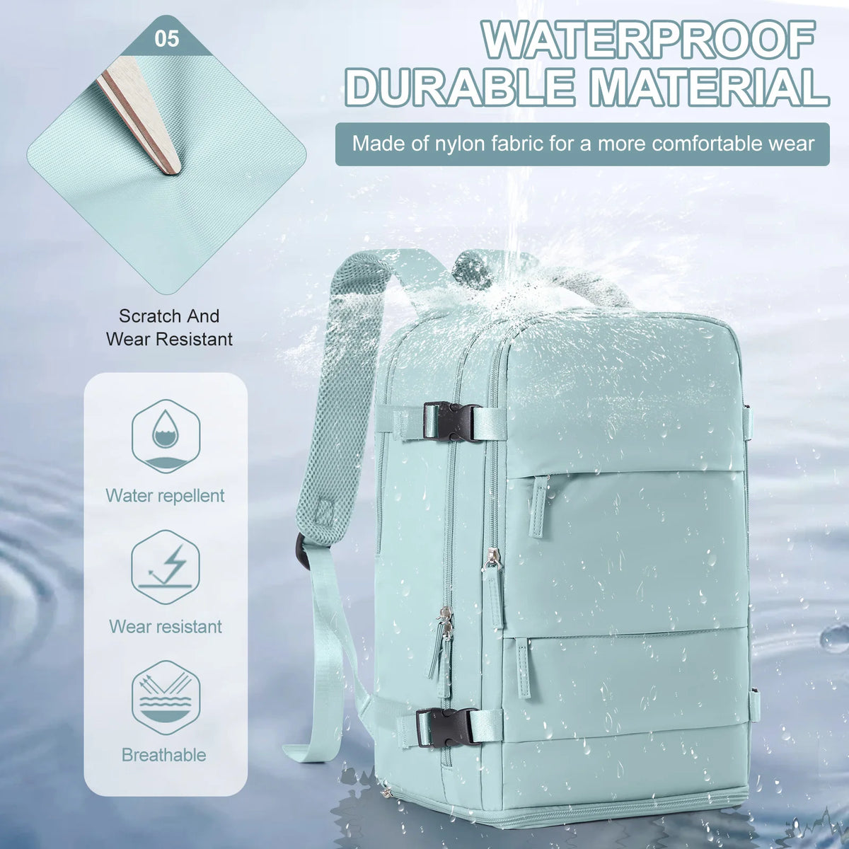 Waterproof Nylon Business Laptop Backpack 40x20x25