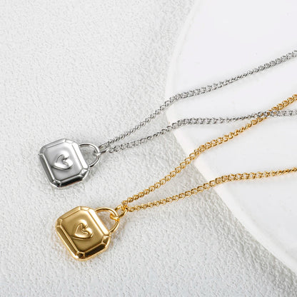 Stainless Steel Heart Pendant Necklace for Women