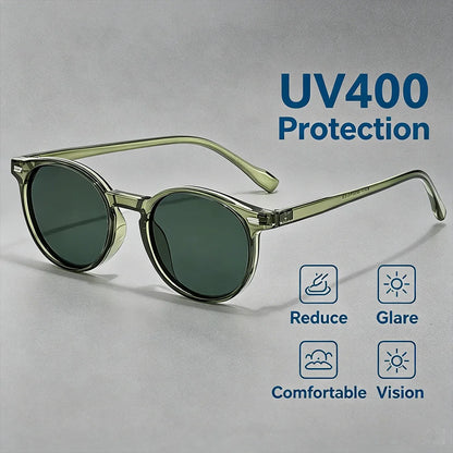 HBK Fashion Sunglasses Men Round TR90 Frame UV400