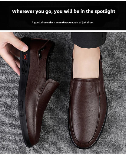 CLOHOO Men's Leather Casual Loafers for Office