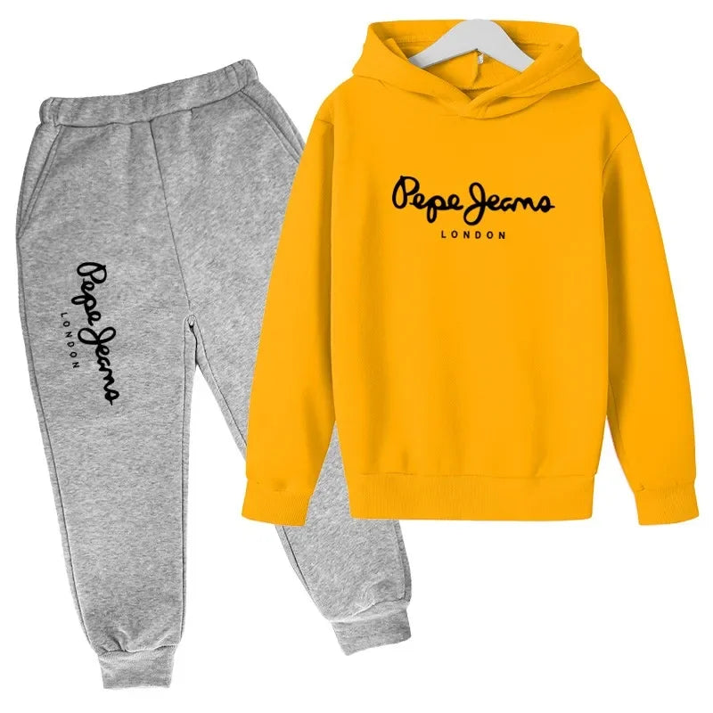 Leisure Letter Print Hoodie and Pants Tracksuit Set
