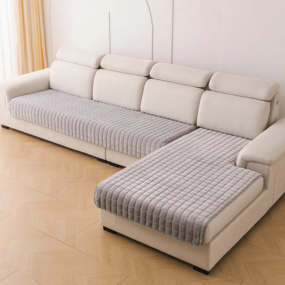 Flannel Sofa Cushion Non-Slip Plush Backrest Cover