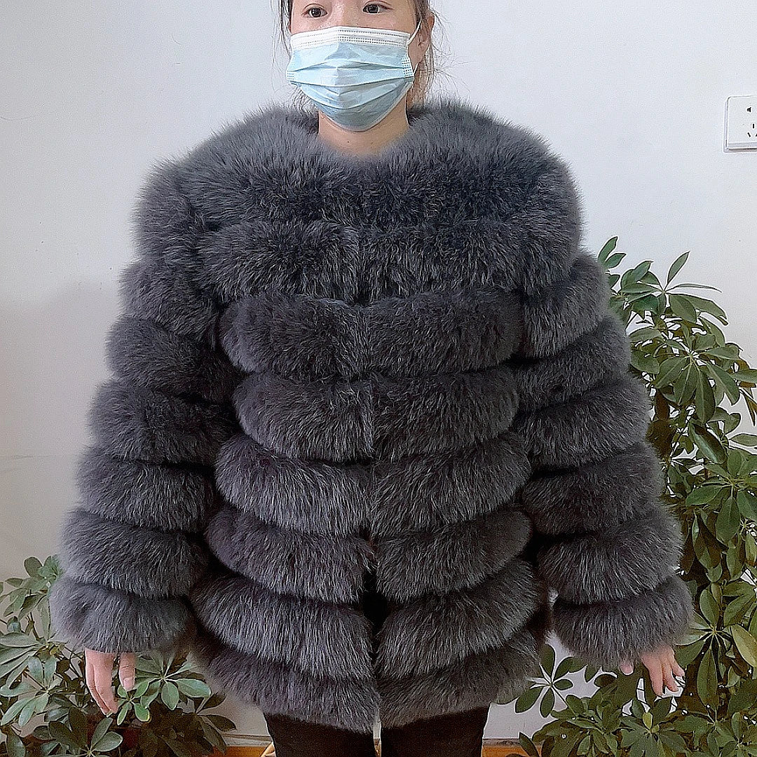 4in1 Real Fox Fur Coat for Women