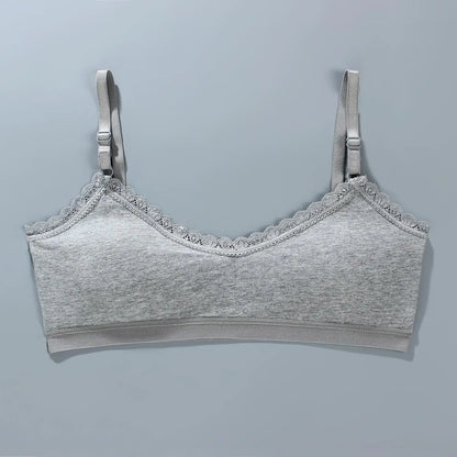 Girls Lace Training Bras Set Cotton Padded Daily Wear