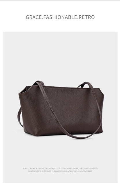 Genuine Cowhide Leather Mini Shoulder Tote Bag