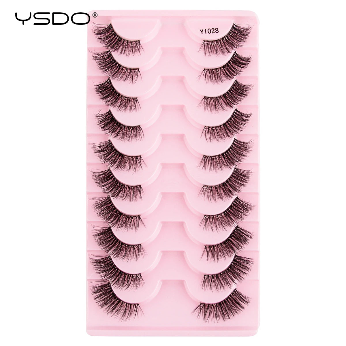 YSDO 5/10 Pairs Natural Soft Black Half Lashes