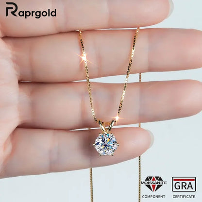 Moissanite Pendant Necklace 925 Sterling Silver Women