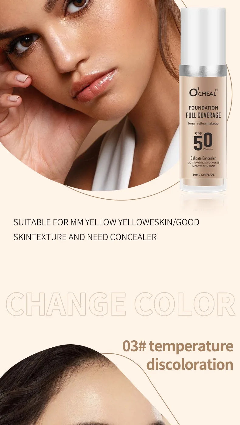 Color Changing Foundation Concealer Long Lasting Moisturizing