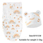 Cotton Cartoon Printed Baby Blanket Hat Set